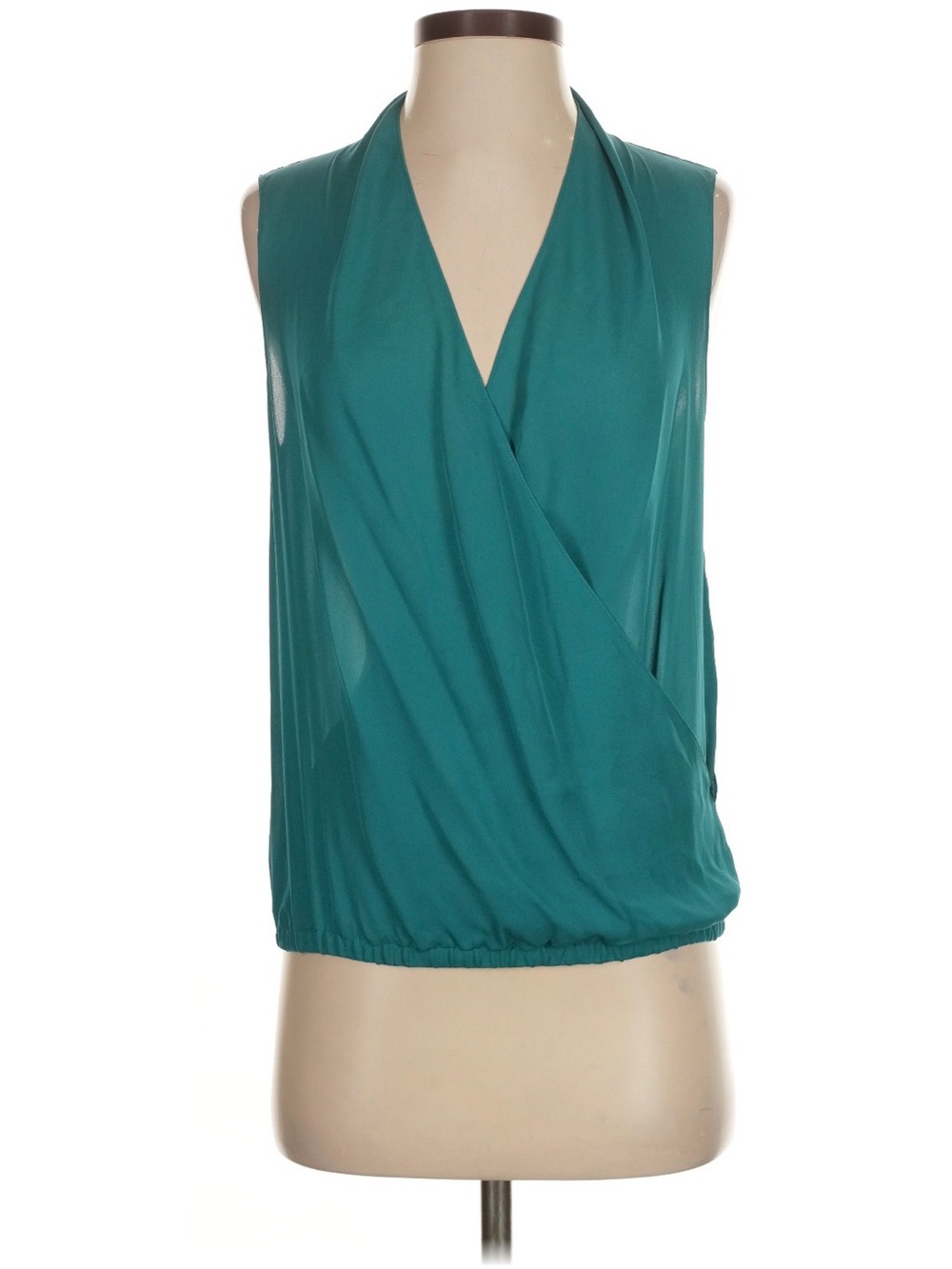 Haute Hippie silk sleeveless draped wrap blouse